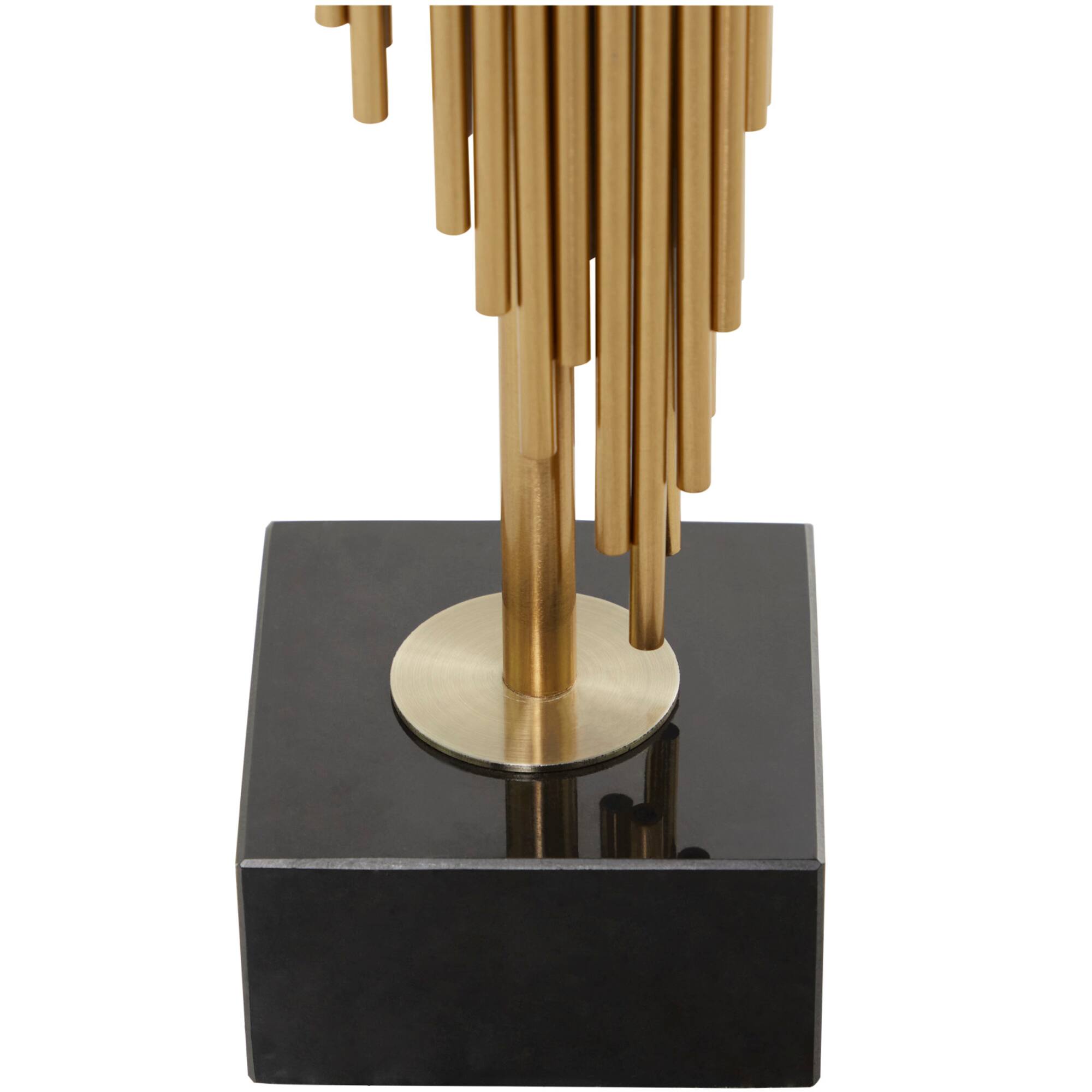 Gold Stainless Steel Vertical Pipe Stand Candle Holder Set